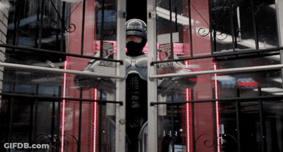 Robocop Opening Glass Door GIF