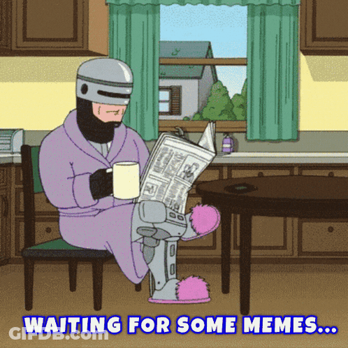 Robocop Reading Newspaper Waiting For Memes GIF