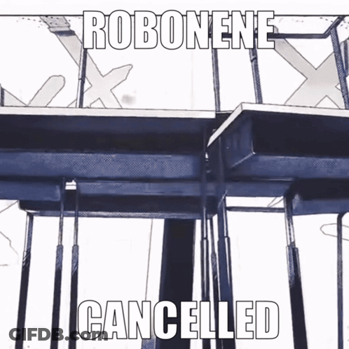 Robonene Cancelled Sign With Bridge GIF