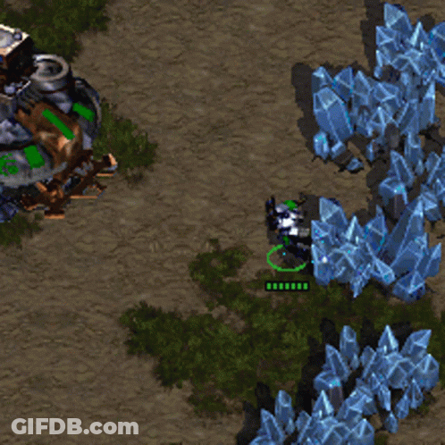 Robot And Crystals In Video Game GIF