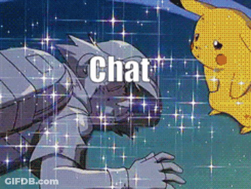 Robot And Pikachu Chat GIF