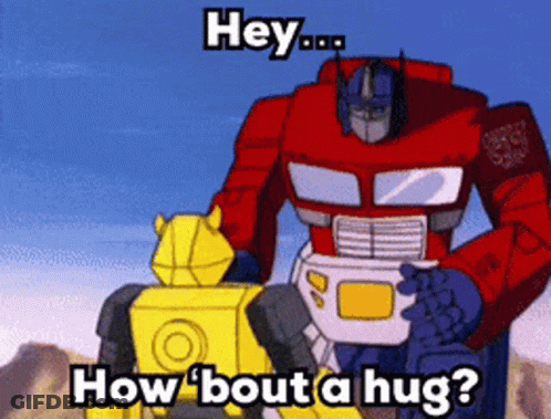 Robot Asking Another Robot How About A Hug GIF