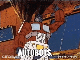 Robot Cartoon Saying Autobots GIF