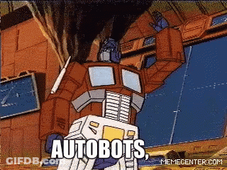 Robot Cartoon Saying Autobots GIF