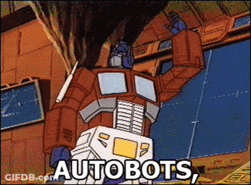 Robot Cartoon Saying Autobots GIF