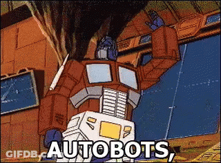 Robot Cartoon Saying Autobots GIF