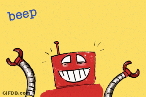 Robot Cartoon Saying Beep Beep GIF