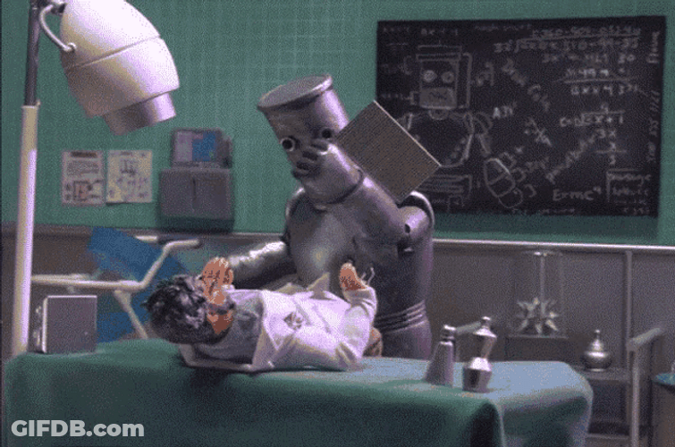 Robot Chicken Punching GIF