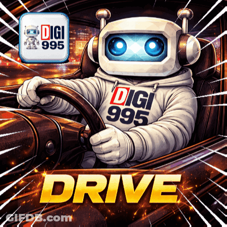 Robot Driving Car In Digi 995 Sweatshirt GIF