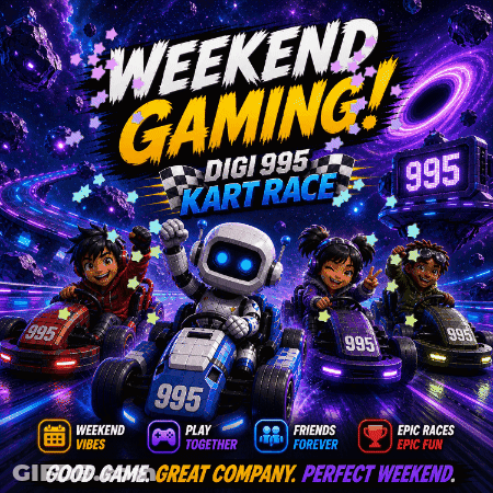 Robot Driving Kart Weekend Gaming GIF