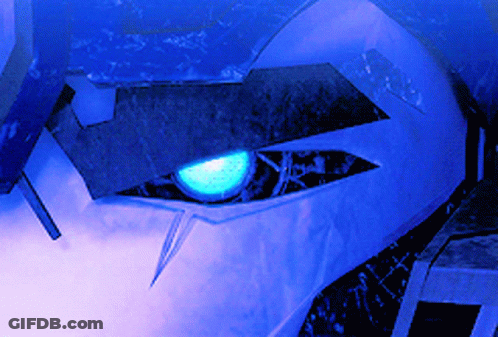 Robot Eye Close Up With Blue Light GIF