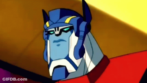 Robot Face Close Up With Yellow Eye GIF