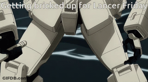 Robot Getting Bricked Up For Lancer Friday GIF