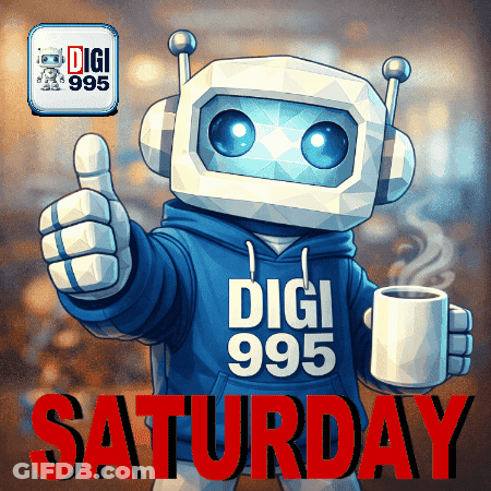 Robot Giving Thumbs Up Holding Coffee Cup GIF