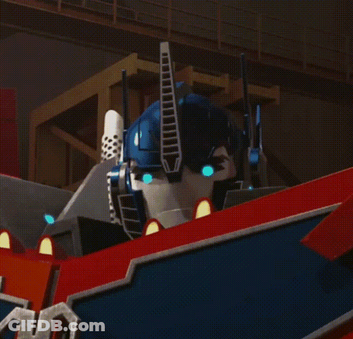 Robot Head Close Up With Blue Eyes GIF
