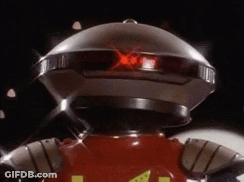 Robot Head With Red Light GIF