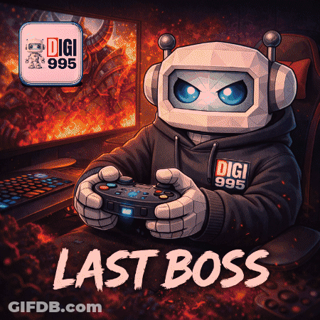 Robot Holding Controller Saying Last Boss GIF