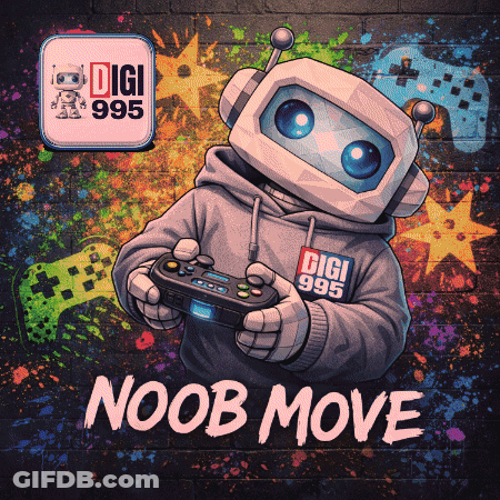 Robot Holding Controller Saying Noob Move GIF
