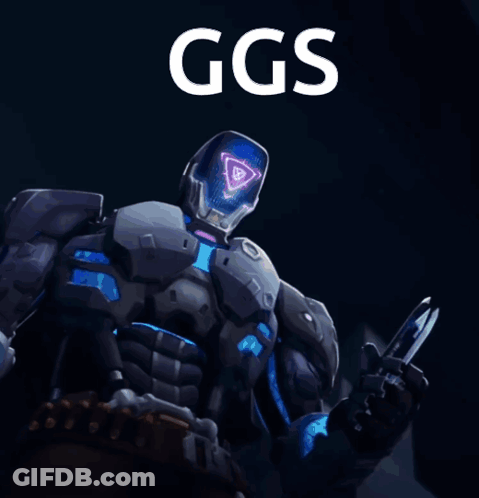 Robot Holding Gun Saying Ggs GIF