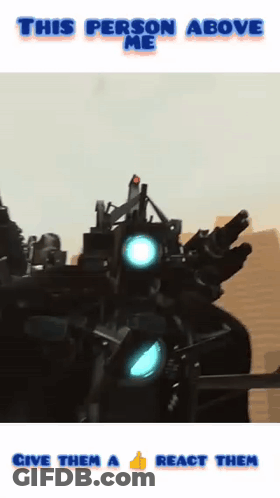 Robot Holding Gun This Person Above Me Give Them A React GIF