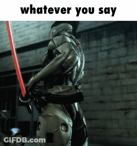 Robot Holding Red Light Saber GIF