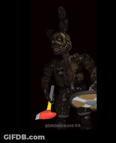 Robot Holding Shield And Axe Simondroid14 GIF