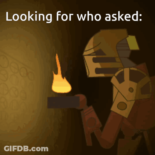 Robot Holding Torch Looking For Who Asked GIF