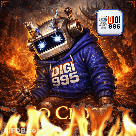 Robot In Blue Digi 995 Hoodie GIF
