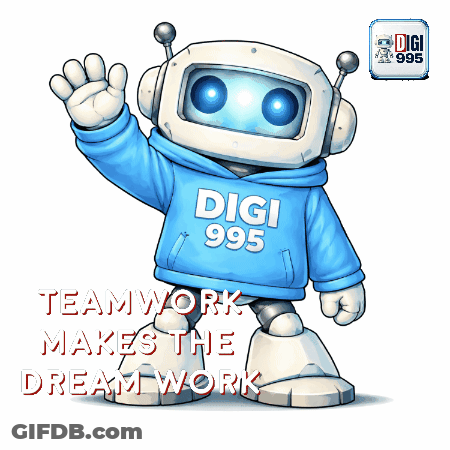 Robot In Blue Digi Hoodie GIF