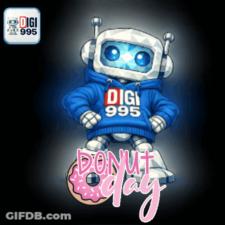 Robot In Blue Hoodie Saying Digi 995 GIF