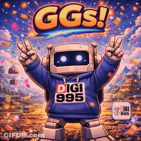 Robot In Blue Hoodie Saying Digi 995 GIF