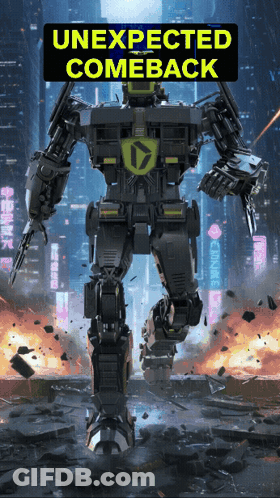 Robot In City Unexpected Comeback Poster GIF
