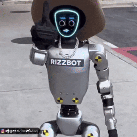 Robot In Cowboy Hat Giving Middle Finger GIF