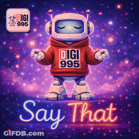 Robot In Digi 995 Hoodie Galaxy Background GIF