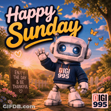 Robot In Digi 995 Hoodie Waving GIF