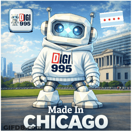 Robot In Digi 995 Sweatshirt Made In Chicago GIF