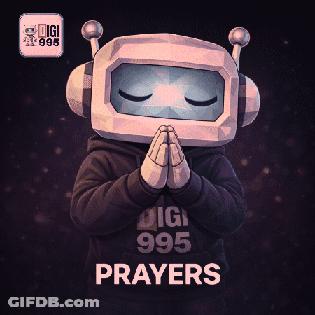 Robot In Hoodie Praying GIF