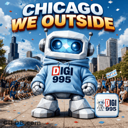 Robot In Hoodie Saying Digi GIF