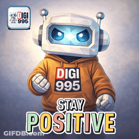 Robot In Hoodie Saying Digi 995 GIF