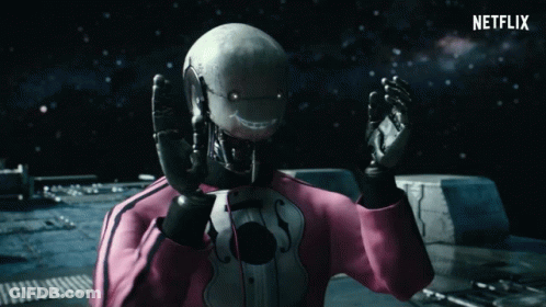 Robot In Pink Jacket Netflix GIF