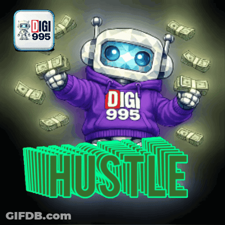 Robot In Purple Digi 995 Sweatshirt GIF