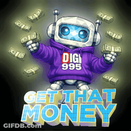 Robot In Purple Hoodie Saying Dig 995 GIF