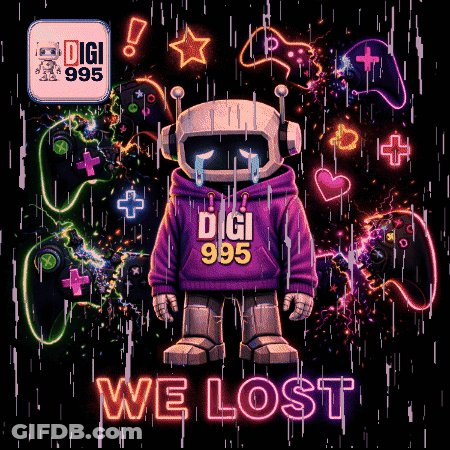 Robot In Purple Hoodie Saying Digi GIF