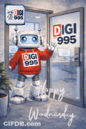 Robot In Red Sweater Saying Digi 985 GIF