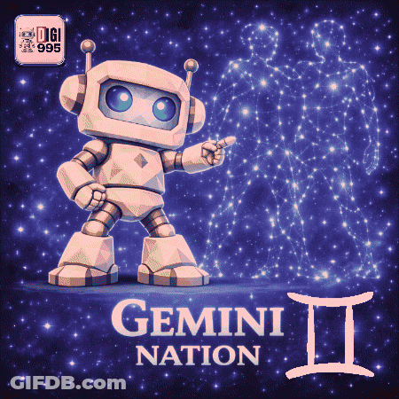 Robot In Starry Sky Gemini Nation GIF