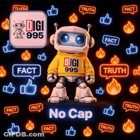 Robot In Yellow Hoodie Saying Digi 995 GIF