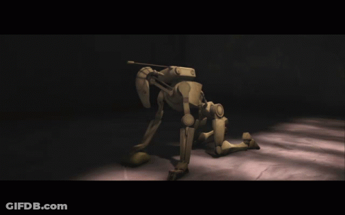 Robot Kneeling With Gun In Mouth GIF