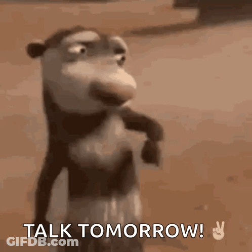 Robot Laying In Bed Saying Tomorrow GIF