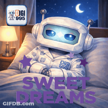 Robot Laying In Bed Sweet Dreams GIF