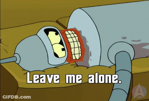 Robot Lying On Couch Leave Me Alone GIF